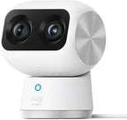 eufy Security 4K Indoor Cam S350, No Subscription, Dual Cameras, 8× Zoom, 360° Coverage, Works as a Pet Camera, Nanny/Senior/Baby Monitor, AI Auto-Tracking, Human/Pet/Cry Detection, 2.4/5 GHz Wi-Fi