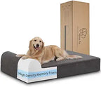 Rainmr Orthopedic Dog Beds for Large Dogs, 7" Memory Foam Dog Beds with Waterproof Liner, Durable Microsuede Cover, Removable and Washable, Nonskid Bottom, 48"x30"x7" L Grey