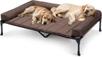 Veehoo Cooling Elevated Dog Bed Add Removable Waterproof Bolster Cushion Mat, Raised Pet Cot with Breathable Teslin Mesh, No-Slip Feet, Dog Couch Bed for Indoor Outdoor, 59x37.5inches, Beige, CWC2331B