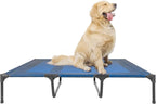 Suddus Elevated Dog Bed for Large Dogs 140lb, Breathable Cooling Raised Dog Cot with Dual Support Bars & Metal Frame, No-Slip Feet, Waterproof Pet Bed for Indoor/Outdoor, X-Large, 48 * 36 * 9in, Grey