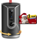 TKENPRO 2K Pet Camera Treat Dispenser, 360°View Dog Camera with Phone App, 5G&2.4G WiFi 2-Way Talk Pet Cam Indoor for Cats Remote Treat Tossing, Motion Alerts, Auto Tracking