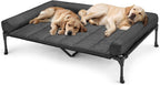 Veehoo Cooling Elevated Dog Bed Add Removable Waterproof Bolster Cushion Mat, Raised Pet Cot with Breathable Teslin Mesh, No-Slip Feet, Dog Couch Bed for Indoor Outdoor, 59x37.5inches, Beige, CWC2331B