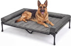 Veehoo Cooling Elevated Dog Bed Add Removable Waterproof Bolster Cushion Mat, Raised Pet Cot with Breathable Teslin Mesh, No-Slip Feet, Dog Couch Bed for Indoor Outdoor, 59x37.5inches, Beige, CWC2331B