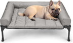 Veehoo Cooling Elevated Dog Bed Add Removable Waterproof Bolster Cushion Mat, Raised Pet Cot with Breathable Teslin Mesh, No-Slip Feet, Dog Couch Bed for Indoor Outdoor, 59x37.5inches, Beige, CWC2331B