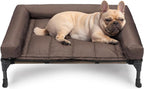 Veehoo Cooling Elevated Dog Bed Add Removable Waterproof Bolster Cushion Mat, Raised Pet Cot with Breathable Teslin Mesh, No-Slip Feet, Dog Couch Bed for Indoor Outdoor, 59x37.5inches, Beige, CWC2331B