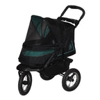 Pet Gear No-Zip NV Pet Stroller for Cats/Dogs, Zipperless Entry, Easy One-Hand Fold, Gel-Filled Tires, Plush Pad + Weather Cover Included, Caribbean Blue