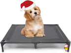 Suddus Elevated Dog Bed for Large Dogs 140lb, Breathable Cooling Raised Dog Cot with Dual Support Bars & Metal Frame, No-Slip Feet, Waterproof Pet Bed for Indoor/Outdoor, X-Large, 48 * 36 * 9in, Grey