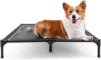 Suddus Elevated Dog Bed for Large Dogs 140lb, Breathable Cooling Raised Dog Cot with Dual Support Bars & Metal Frame, No-Slip Feet, Waterproof Pet Bed for Indoor/Outdoor, X-Large, 48 * 36 * 9in, Grey