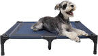 Suddus Elevated Dog Bed for Large Dogs 140lb, Breathable Cooling Raised Dog Cot with Dual Support Bars & Metal Frame, No-Slip Feet, Waterproof Pet Bed for Indoor/Outdoor, X-Large, 48 * 36 * 9in, Grey