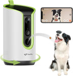 TKENPRO 2K Pet Camera Treat Dispenser, 360°View Dog Camera with Phone App, 5G&2.4G WiFi 2-Way Talk Pet Cam Indoor for Cats Remote Treat Tossing, Motion Alerts, Auto Tracking
