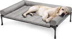 Veehoo Cooling Elevated Dog Bed Add Removable Waterproof Bolster Cushion Mat, Raised Pet Cot with Breathable Teslin Mesh, No-Slip Feet, Dog Couch Bed for Indoor Outdoor, 59x37.5inches, Beige, CWC2331B