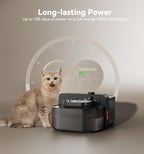 FEELNEEDY Wireless No Filters Cat Water Fountain, Wastewater Separation, Stainless Steel Bowl, 3000mAh 3.5L Pet Water Fountain for Indoor Cats & Dogs Dispenser, Black