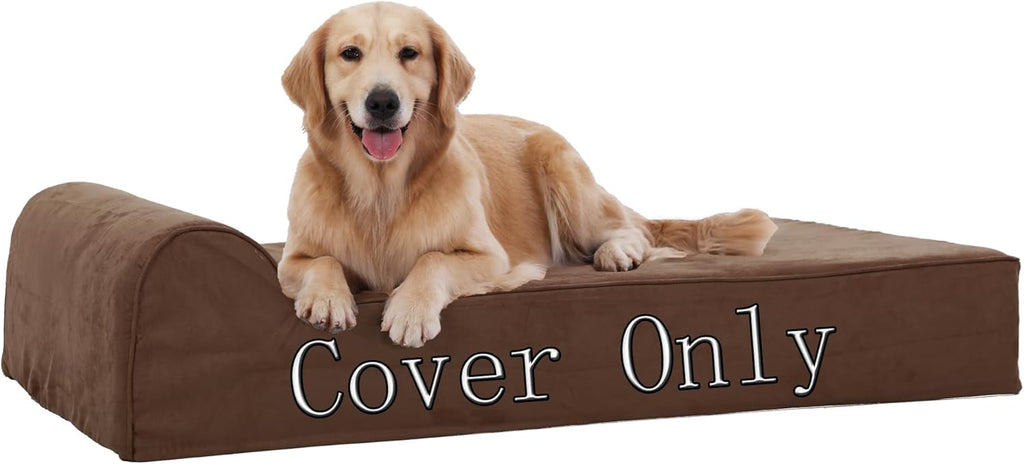 Rainmr Orthopedic Dog Beds for Large Dogs, 7" Memory Foam Dog Beds with Waterproof Liner, Durable Microsuede Cover, Removable and Washable, Nonskid Bottom, 48"x30"x7" L Grey