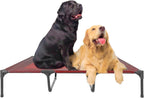 Suddus Elevated Dog Bed for Large Dogs 140lb, Breathable Cooling Raised Dog Cot with Dual Support Bars & Metal Frame, No-Slip Feet, Waterproof Pet Bed for Indoor/Outdoor, X-Large, 48 * 36 * 9in, Grey