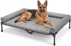 Veehoo Cooling Elevated Dog Bed Add Removable Waterproof Bolster Cushion Mat, Raised Pet Cot with Breathable Teslin Mesh, No-Slip Feet, Dog Couch Bed for Indoor Outdoor, 59x37.5inches, Beige, CWC2331B