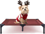 Suddus Elevated Dog Bed for Large Dogs 140lb, Breathable Cooling Raised Dog Cot with Dual Support Bars & Metal Frame, No-Slip Feet, Waterproof Pet Bed for Indoor/Outdoor, X-Large, 48 * 36 * 9in, Grey
