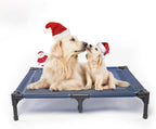 Suddus Elevated Dog Bed for Large Dogs 140lb, Breathable Cooling Raised Dog Cot with Dual Support Bars & Metal Frame, No-Slip Feet, Waterproof Pet Bed for Indoor/Outdoor, X-Large, 48 * 36 * 9in, Grey