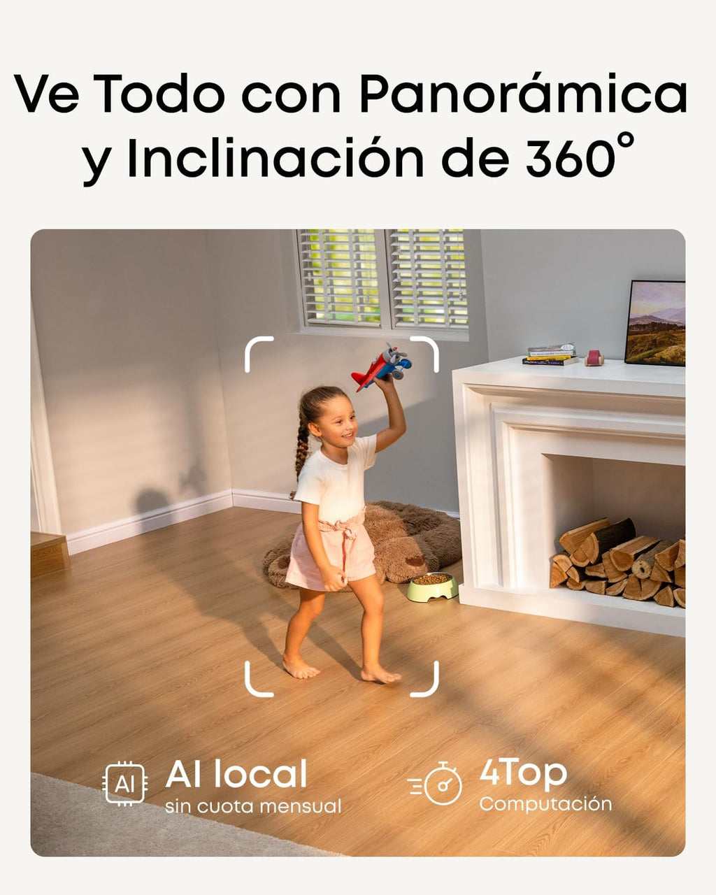 eufy Security 4K Indoor Cam S350, No Subscription, Dual Cameras, 8× Zoom, 360° Coverage, Works as a Pet Camera, Nanny/Senior/Baby Monitor, AI Auto-Tracking, Human/Pet/Cry Detection, 2.4/5 GHz Wi-Fi