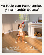 eufy Security 4K Indoor Cam S350, No Subscription, Dual Cameras, 8× Zoom, 360° Coverage, Works as a Pet Camera, Nanny/Senior/Baby Monitor, AI Auto-Tracking, Human/Pet/Cry Detection, 2.4/5 GHz Wi-Fi