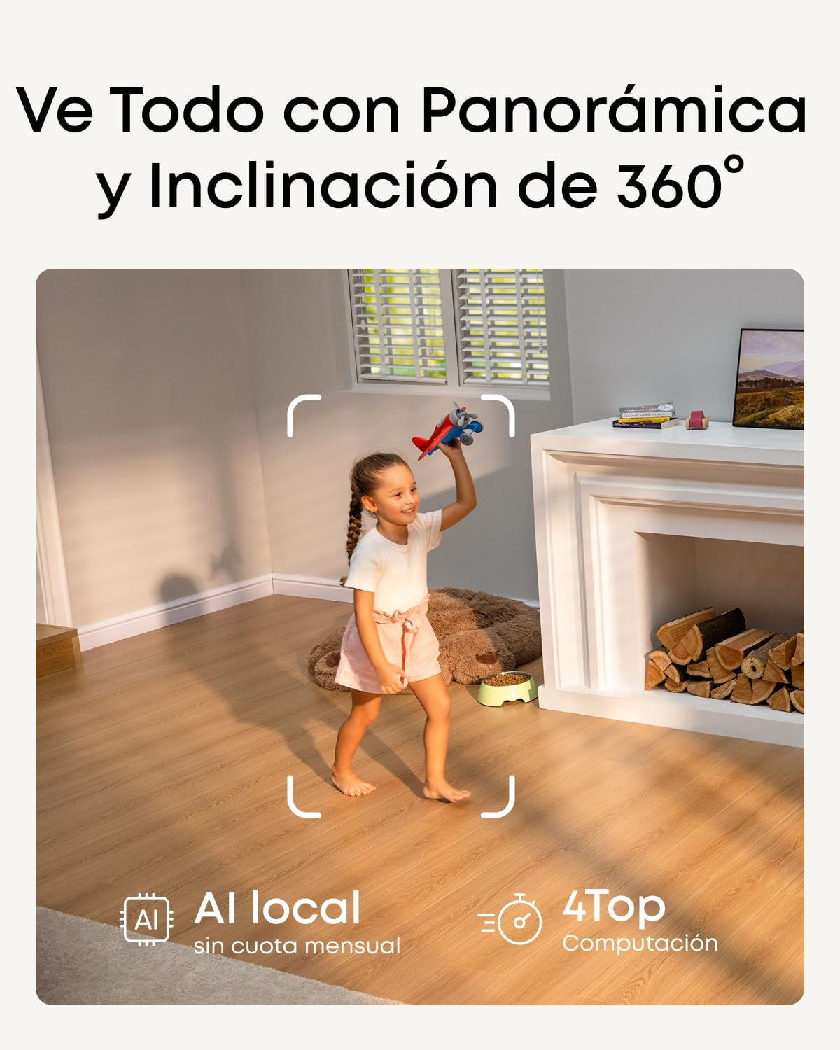 eufy Security 4K Indoor Cam S350, No Subscription, Dual Cameras, 8× Zoom, 360° Coverage, Works as a Pet Camera, Nanny/Senior/Baby Monitor, AI Auto-Tracking, Human/Pet/Cry Detection, 2.4/5 GHz Wi-Fi