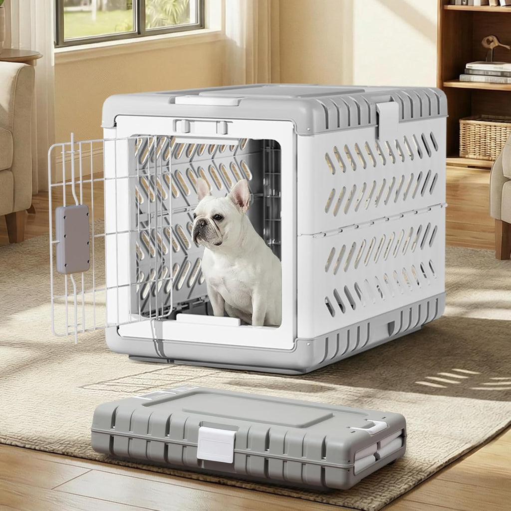 Collapsible Dog Crate for Large/Medium Dogs - 36" L Foldable Dog Cage No-Tool Assembly, Travel Dog Crate with 2 Wheels - Easy to Carry, Space-Saving, Indoor Outdoor Use, 36.4"(L) x22.84(W) 25.8"(H)