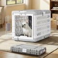 Collapsible Dog Crate for Large/Medium Dogs - 36" L Foldable Dog Cage No-Tool Assembly, Travel Dog Crate with 2 Wheels - Easy to Carry, Space-Saving, Indoor Outdoor Use, 36.4"(L) x22.84(W) 25.8"(H)