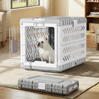 Collapsible Dog Crate for Large/Medium Dogs - 36" L Foldable Dog Cage No-Tool Assembly, Travel Dog Crate with 2 Wheels - Easy to Carry, Space-Saving, Indoor Outdoor Use, 36.4"(L) x22.84(W) 25.8"(H)