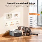 Invengo Filterless Cat Water Fountain with Wastewater Separation, 3.5L Stainless Steel Cat Fountain No Filter Needed, Wireless Pet Water Fountain for Cats & Small Dogs, 180-Day Battery, Smart Alert