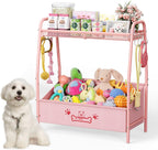 Lomivra Large Dog Toy Basket (23.6"x11.2"x9.7"), Dogs Toy Bin with Storage Organizer, Trapezoid Toy Box for Dog Stuff Accessories, Pet Toy Storage Holder Chest for Cat Dogs Essential Supplies