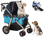 HPZ Pet Rover Titan-HD Premium Super-Sized Dog/Cat/Pet Stroller SUV Travel Carriage/w Access Ramp/100Lbs Capacity/Pumpless Rubber Wheels/Aluminum Frame for Small, Med, Large, XL Pets (Black)