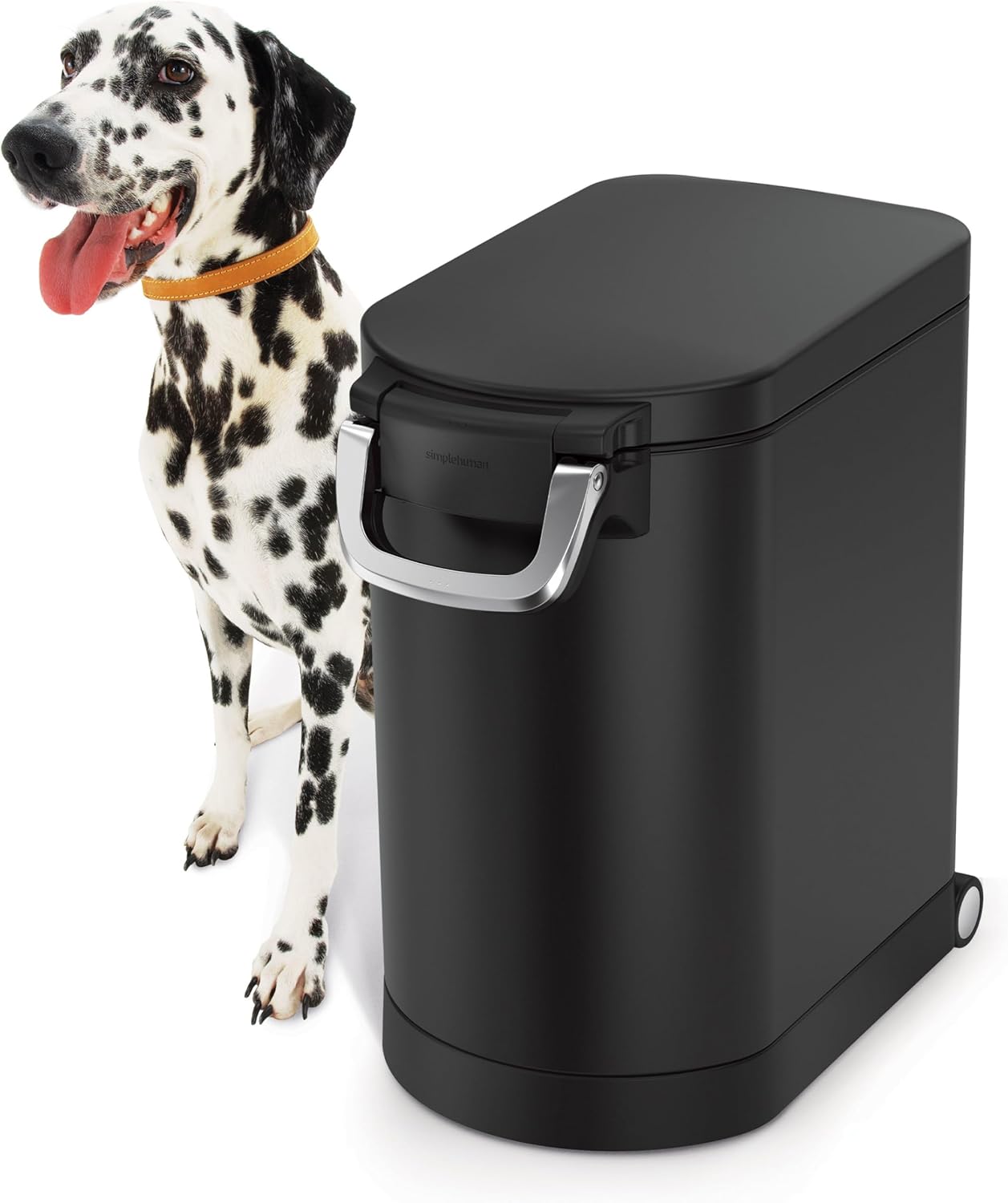 simplehuman 35 Liter, 40 lb / 18.1 kg X-Large Pet Food Storage Container for Dog Food, Cat Food, and Bird Feed, Brushed Stainless Steel