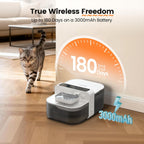 Invengo Filterless Cat Water Fountain with Wastewater Separation, 3.5L Stainless Steel Cat Fountain No Filter Needed, Wireless Pet Water Fountain for Cats & Small Dogs, 180-Day Battery, Smart Alert