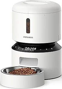 PETLIBRO Automatic Cat Feeder – 3L Programmable Pet Food Dispenser with Freshness Preservation, Timed Portion Control, Voice Meal Call & Dual Power Supply, Healthy Feeding for Cats & Small Dogs White