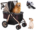 HPZ Pet Rover Titan-HD Premium Super-Sized Dog/Cat/Pet Stroller SUV Travel Carriage/w Access Ramp/100Lbs Capacity/Pumpless Rubber Wheels/Aluminum Frame for Small, Med, Large, XL Pets (Black)