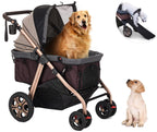 HPZ Pet Rover Titan-HD Premium Super-Sized Dog/Cat/Pet Stroller SUV Travel Carriage/w Access Ramp/100Lbs Capacity/Pumpless Rubber Wheels/Aluminum Frame for Small, Med, Large, XL Pets (Black)