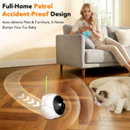 RPZ Pet Camera Indoor, Dog Camera, Movable Home Security Robot with Phone App, 2 K Cat & Puppy Mini Robot, Long Distance on Wheels Safety Alerts, Pet Auto Tracking, 2-Way Speaker