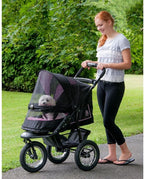 Pet Gear No-Zip NV Pet Stroller for Cats/Dogs, Zipperless Entry, Easy One-Hand Fold, Gel-Filled Tires, Plush Pad + Weather Cover Included, Caribbean Blue