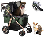 HPZ Pet Rover Titan-HD Premium Super-Sized Dog/Cat/Pet Stroller SUV Travel Carriage/w Access Ramp/100Lbs Capacity/Pumpless Rubber Wheels/Aluminum Frame for Small, Med, Large, XL Pets (Black)