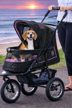 Pet Gear No-Zip NV Pet Stroller for Cats/Dogs, Zipperless Entry, Easy One-Hand Fold, Gel-Filled Tires, Plush Pad + Weather Cover Included, Caribbean Blue
