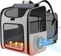 Smart Cat Backpack Carrier with Built-in Cooling Fan & Heating Pad, Expandable Pet Backpack for Cats and Small Dogs up to 16 lbs, Ventilated Travel Carrier for Hiking, Walking & Outdoor