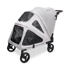 WonderFold Hudson Pet Stroller - Easy Back Entrance for Large Pets, Breathable Carriage Fabric and Canopy, Storage Pocket, and Rear Brake - Gray