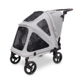 WonderFold Hudson Pet Stroller - Easy Back Entrance for Large Pets, Breathable Carriage Fabric and Canopy, Storage Pocket, and Rear Brake - Gray