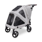 WonderFold Hudson Pet Stroller - Easy Back Entrance for Large Pets, Breathable Carriage Fabric and Canopy, Storage Pocket, and Rear Brake - Gray