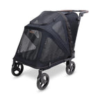 WonderFold Hudson Pet Stroller - Easy Back Entrance for Large Pets, Breathable Carriage Fabric and Canopy, Storage Pocket, and Rear Brake - Gray