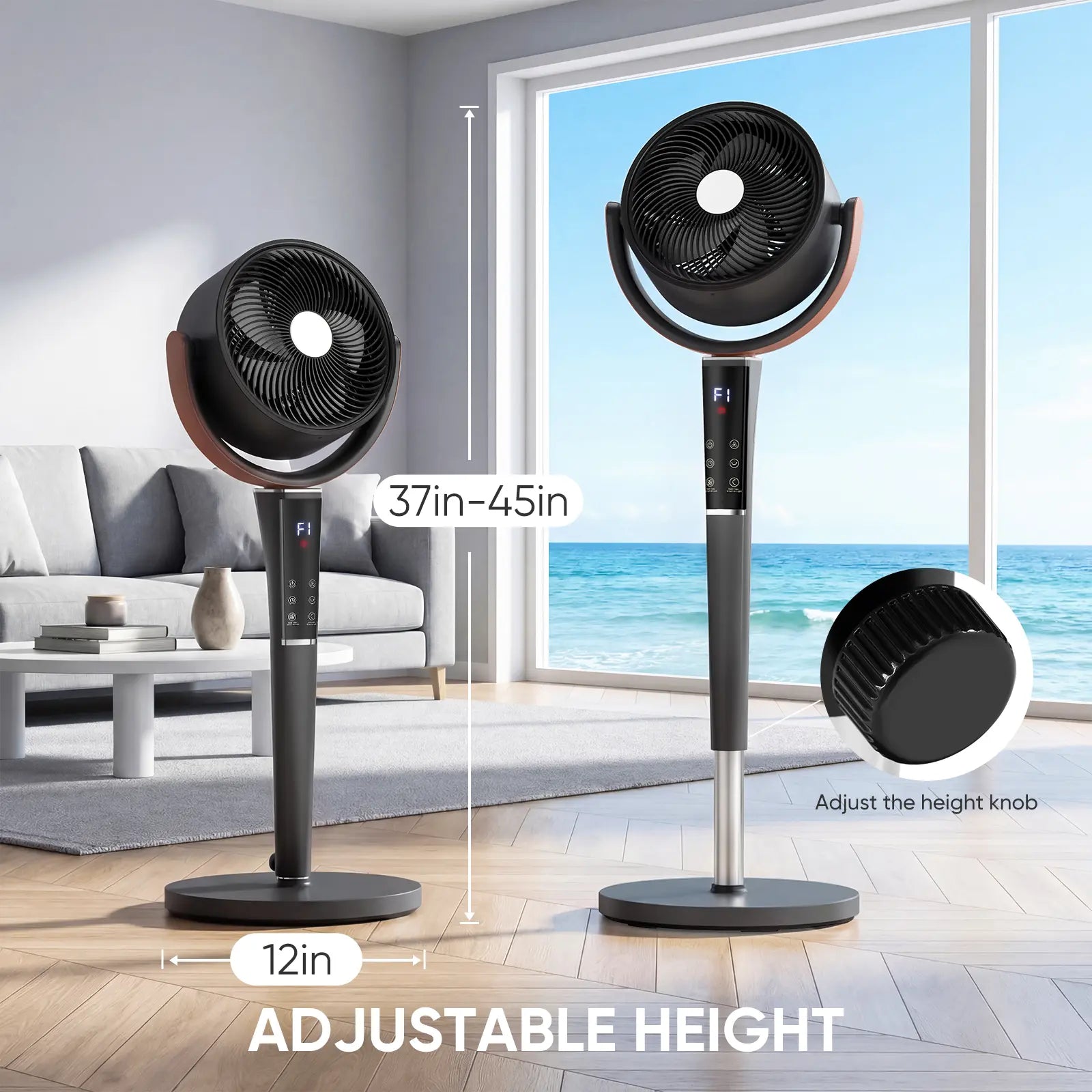 WhisperCool Smart Oscillating Pedestal Fan