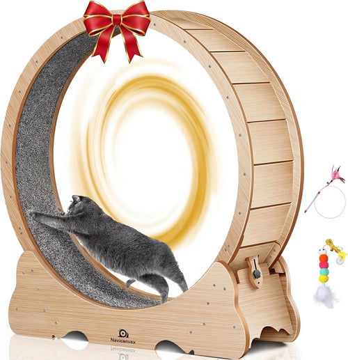Cat Wheel, 48" XL Large Cat Treadmill for Indoor Pets, Cats Exercise Running Wheel with Detachable Carpet, Quiet and Sturdy, Suitable for Most Cats Running/Walking/Training